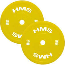 HMS Svara diski  TPP01 YELLOW PE OLYMPIC PLATE 2 x 1.5 KG HMS