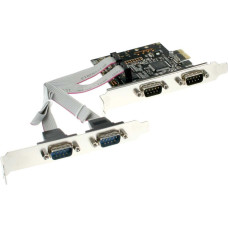 Inline Kontroler InLine PCIe x1 - 4x Port szeregowy RS-232 (76623C)