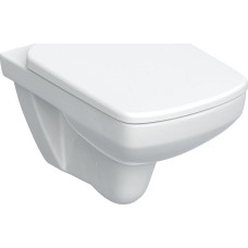 Geberit Miska WC Geberit Geberit Selnova Square Zestaw wiszącej miski WC, lejowa, B35.5cm, H39cm, T53cm, Rimfree, z deską sedesową, mocowanie od góry, wolne opadanie, z wypinanymi zawiasami, zachodząca pokrywa deski sedesowej, antybakteryjna [12]