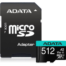 Adata MEMORY MICRO SDXC 512GB W/AD./AUSDX512GUI3V30SA2-RA1 ADATA