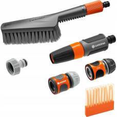 Gardena GARDENA Cleansystem basic equipment with hand brush S soft, washing brush (grey/orange, incl. 10 soap sticks, cleaning syringe, connector)