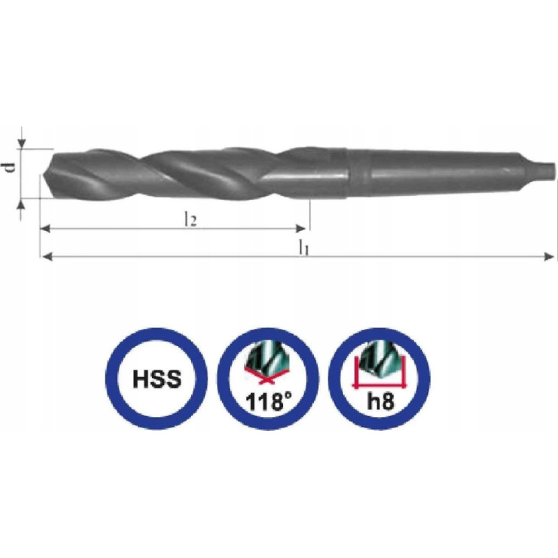 Hikoki Wiertło do metalu Baildon DIN 345 RN NWKc 32 mm, HSS (F), 334-185 mm (chwyt MK4)