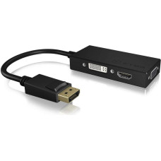 Icy Box Adapter AV Icy Box DisplayPort - HDMI - D-Sub (VGA) - DVI-I czarny (IB-AC1031)