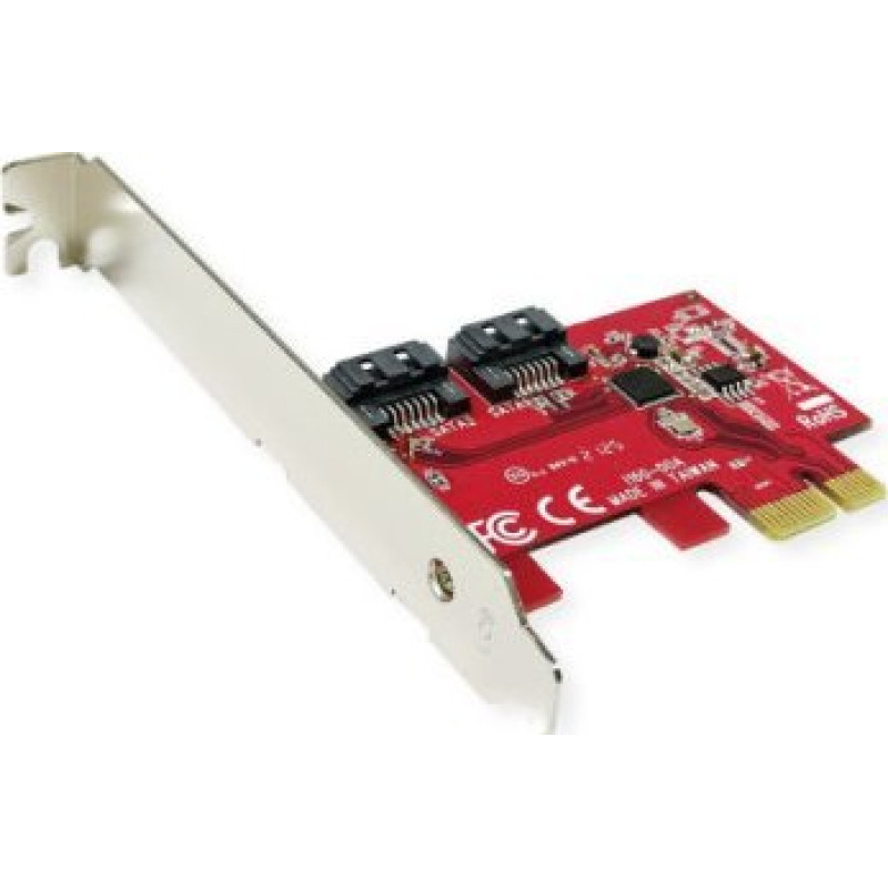 Roline Kontroler Roline ROLINE PCIe x1 SATA III 6Gbps AHCI 2-portowa niskoprofilowa karta hosta