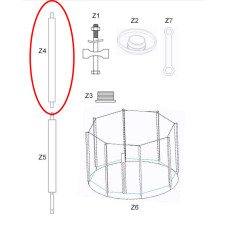 Zipro Górny słupek stelaża siatki zewnętrznej do trampoliny 12FT/374cm