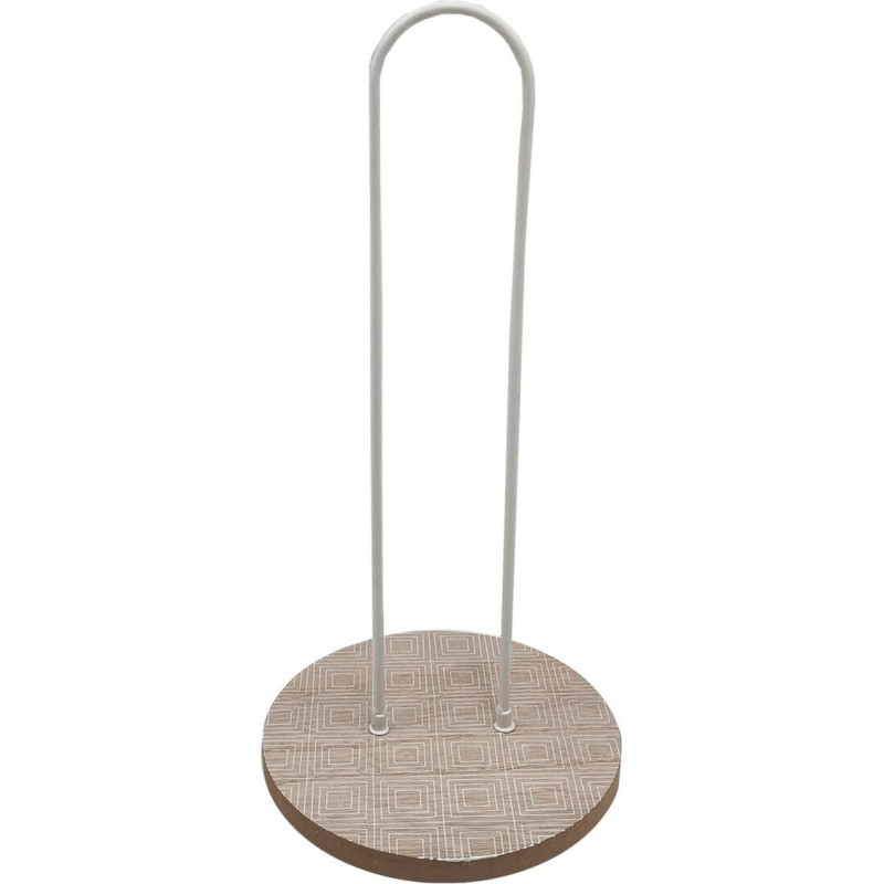 Versa Kitchen Paper holder Versa White Metal Steel MDF Wood (15 x 30 x 15 cm)