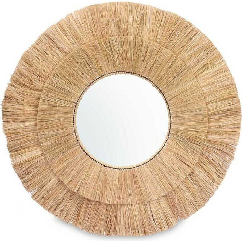 Gift Decor Wall mirror RI-6061 Brown 110 x 110 x 3 cm Circle