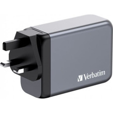 Verbatim Ładowarka GaN Verbatim, USB 3.0, USB C, szara, 240 W, wymienne końcówki C,G,A