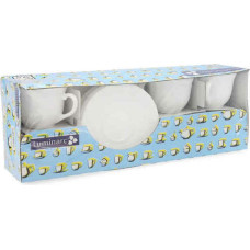 Luminarc Set of Mugs with Saucers Luminarc Trianon (6 pcs) White Glass 220 ml (12 Pieces)