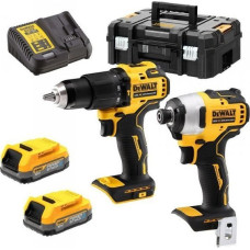 Dewalt Zestaw elektronarzędzi Dewalt Zestaw COMBO 18V Wkrętarka udarowa DCD709 + Zakrętarka DCF809 2x1,7Ah POWERSTACK (DCK2062E2T)