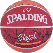 Spalding Basketball Ball Spalding Sketch Dribble Red Natural rubber (Size 7)