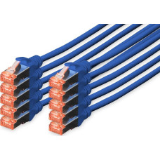 Digitus DIGITUS Professional - Patch- Cable - RJ- 45 (M) to RJ- 45 (M) - 5,0m - SFTP, PiMF - CAT 6e - IEEE 802,3 - halogen free, shaped, without Haken - blue (pack with 10) (DK- 1644- 050- B- 10)