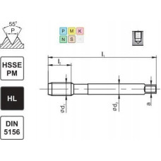 Fanar GWINTOWNIK G 1/8 DIN-5156C R45 HSSE-PM HL MASTERTAP