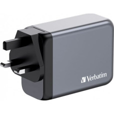 Verbatim Ładowarka GaN Verbatim, USB 3.0, USB C, szara, 200 W, wymienne końcówki C,G,A