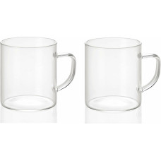 Andrea House 2 Piece Mug Set Andrea House ms19209 Transparent Glass 300 ml 2 x 300 ml Ø 7,5 x 8,5 cm