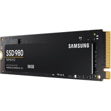 Samsung SSD|SAMSUNG|980|500GB|M.2|PCIE|NVMe|MLC|Write speed 2600 MBytes/sec|Read speed 3100 MBytes/sec|2.38mm|TBW 300 TB|MTBF 1500000 hours|MZ-V8V500BW