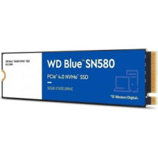 Western Digital SSD||Blue SN580|500GB|M.2|PCIe Gen4|NVMe|TLC|Write speed 3600 MBytes/sec|Read speed 4000 MBytes/sec|2.38mm|TBW 300 TB|MTBF 1500000 hours|WDS500G3B0E