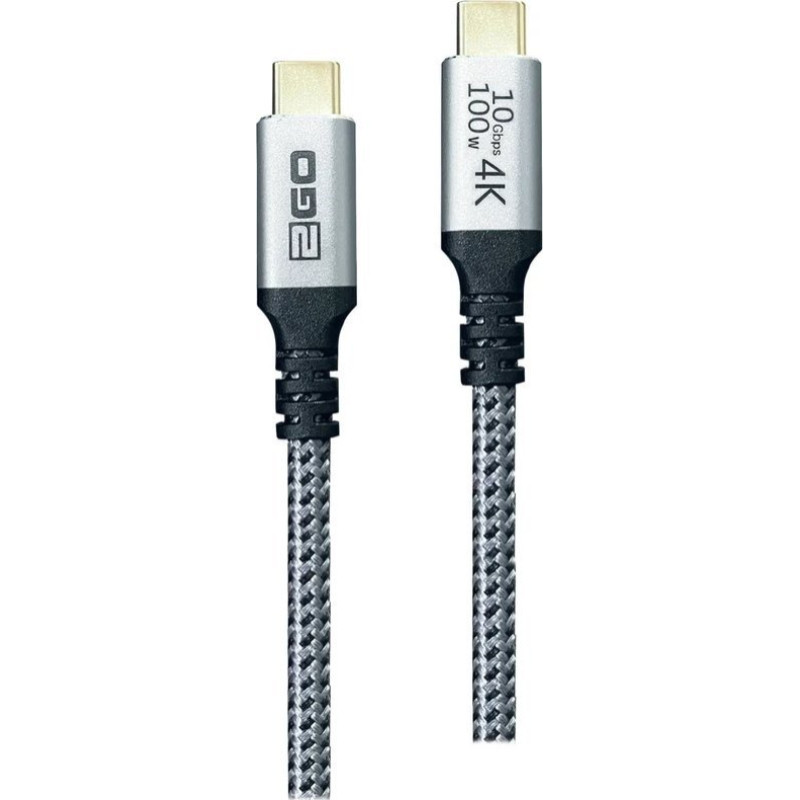 2GO Kabel USB 2GO USB-C - USB-C 1.2 m Srebrny (797512)