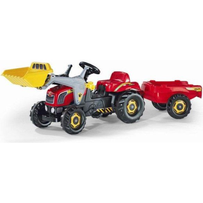 Rolly Toys Traktor Rolly z łyżką i przyczepą czerwony (5023127)
