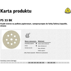Klingspor Krążek przyczepny 225MM PS33CK GLS38 Granulacja 60 (S833CK60)