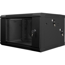 Lanberg Szafa instalacyjna wisząca dwusekcyjna 19'' 6U czarna 600 x 368mm (WF02-6606-10B)