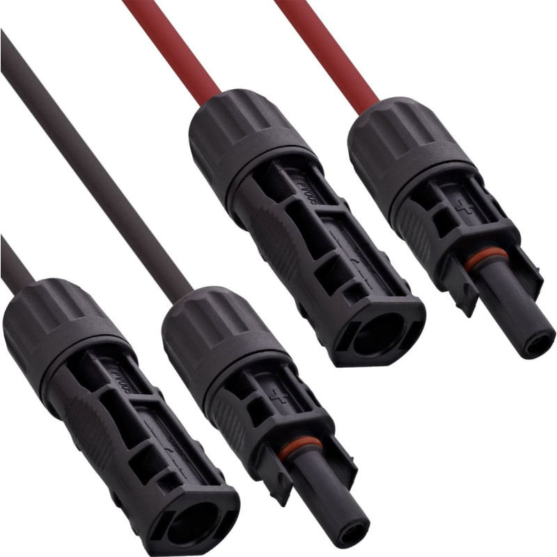 Inline ® Solarkabel Verlängerungs-Set inkl. Solarstecker 4mm² schwarz/rot 10m