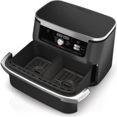 Ninja AF500EU fryer Double 10.4 L Stand-alone 2470 W Hot air fryer Black, Stainless steel