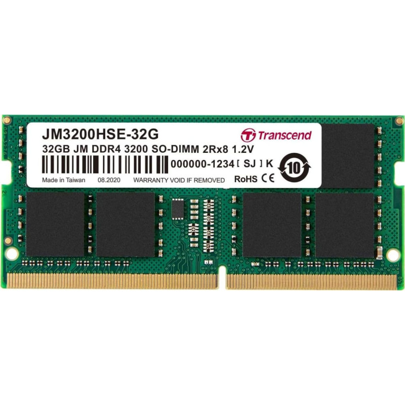 Transcend JetRam 32GB [1x32GB 3200Mhz DDR4 CL19 SODIMM]