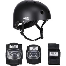 Nils Extreme Komplekts MR290+H230 HELMET WITH PROTECTORS SET BLACK SIZE S NILS EXTREME