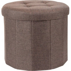 Home Styling Collection Pufa z pikownym siedziskiem OTTOMAN, Ø 45 x 39 cm, kolor brązowy