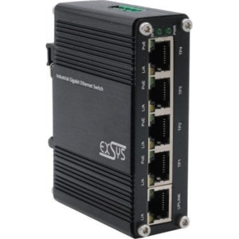 Exsys EXSYS EX-62020PoE 5-portowy przemysłowy przełącznik Ethernet PoE