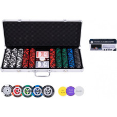 Bicycle Poker set in silver case, lowe stake 500 chips