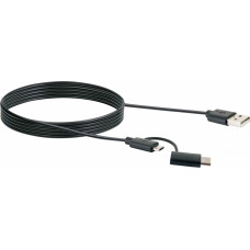 Schwaiger Kabel USB Schwaiger USB-A - microUSB + USB-C 1 m Czarny (CK3112533)
