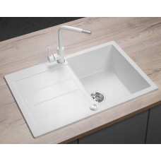 Concept Zlewozmywak Concept DG10C45wh Zlewozmywak kuchenny granitowy z ociekaczem BIAŁY