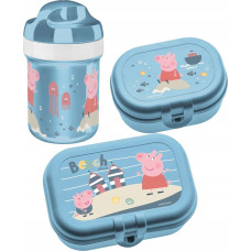 Koziol Zestaw bidon 200 ml i śniadaniówka Świnka Peppa Waves To Go, 3-częściowy, KOZIOL