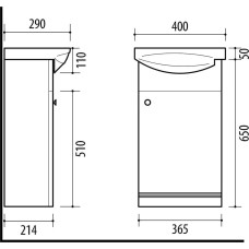Riva CABINET WITH WASHBASIN SA40 WHITE