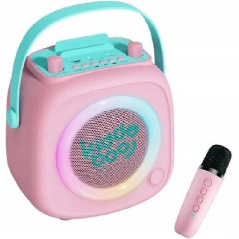 Atmosphera Głośnik Mikrofon Zestaw 2w1 Karaoke Dla Dziecka Dzieci Kidooboo Kidsvoice / Kb23028pnk Różowy