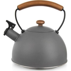Orion Czajnik stalowy tradycyjny z gwizdkiem gaz indukcja szary WOODEN 2,9 l