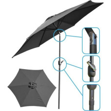 Saska Garden Parasol Ogrodowy Składany Szary 300 cm