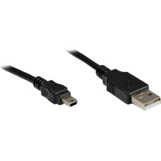 Alcasa Kabel USB Alcasa USB-A - miniUSB 1.8 m Czarny (3310-AM2)