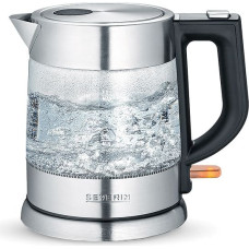 Severin WK 3468 electric kettle 1 L 2200 W Black, Stainless steel, Transparent