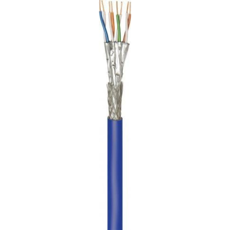 Goobay CAT 7A+ kabel sieciowy, S/FTP (PiMF), Niebieski - Długość kabla 250 m