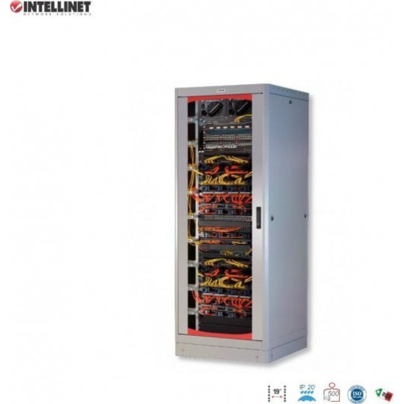 Intellinet Network Solutions Szafa stojąca, zmontowana Intellinet 42U, 600x800, Rack 19'', szklane drzwi, szara