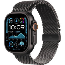 Apple Smartwatch Apple Watch Ultra 2 GPS + Cellular 49mm Black Titanium Case Milanese Loop S Czarny  (MX4W3DH/A)