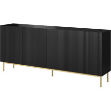 Cama Meble PAFOS chest of drawers on golden steel frame 200x40x102 matte black