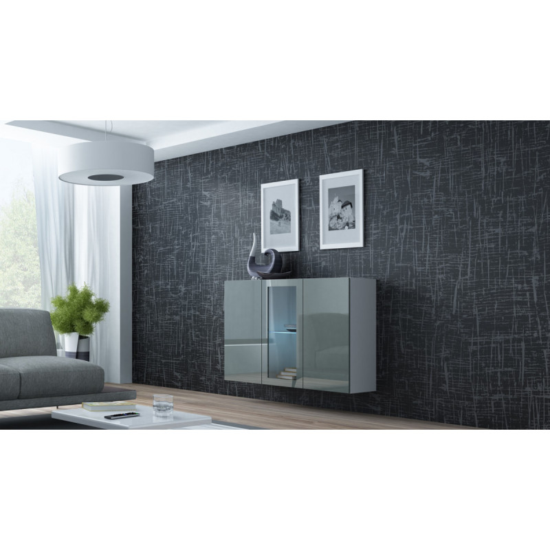 Cama Meble Cama Sideboard VIGO 90/120/38 white/grey glossy