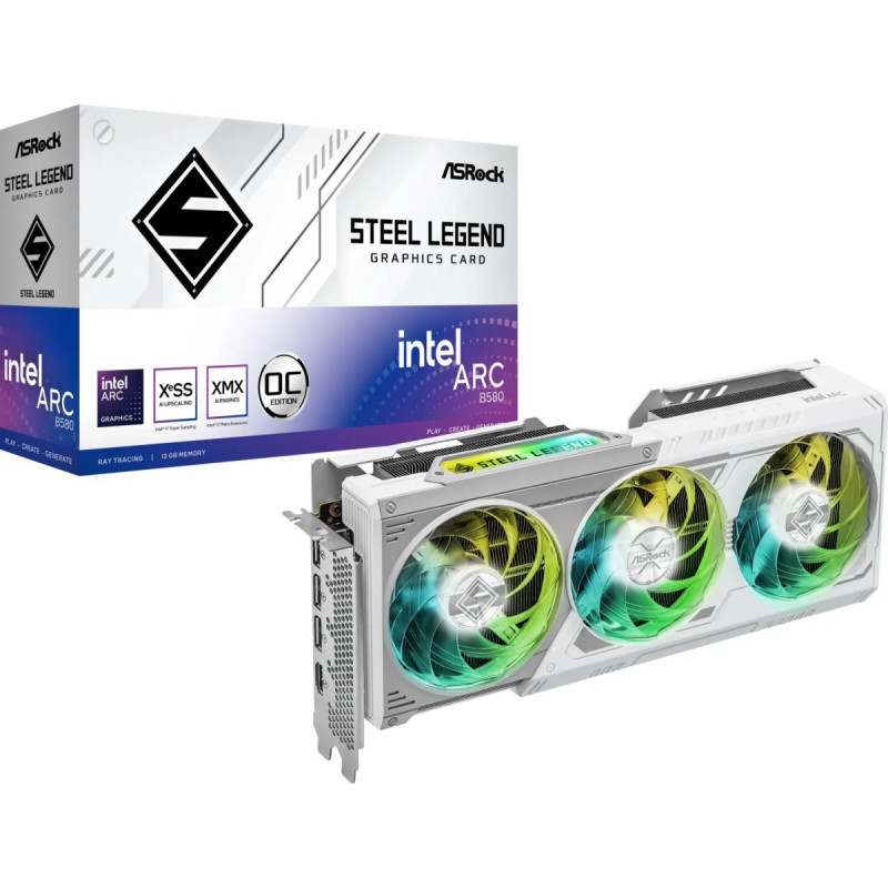 Asrock Karta graficzna ASRock Arc B580 Steel Legend OC 12GB GDDR6 (B580 SL 12GO)