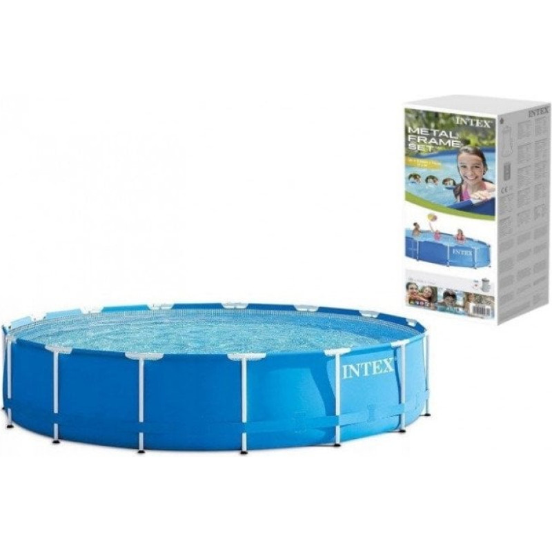Bestway Karkasinis baseinas Intex Metal Frame, 366x76 cm, su 12V filtru