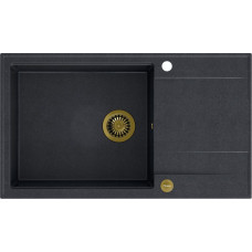 Quadron Zlewozmywak Quadron EVAN 136 XL GraniteQ black diamond/elementy złote