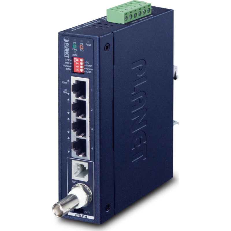 Planet IP30 Industrial Gigabit Ethern Nadajnik i odbiornik sieci Niebieski